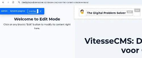 Direct resultaat met Frontend Editing
